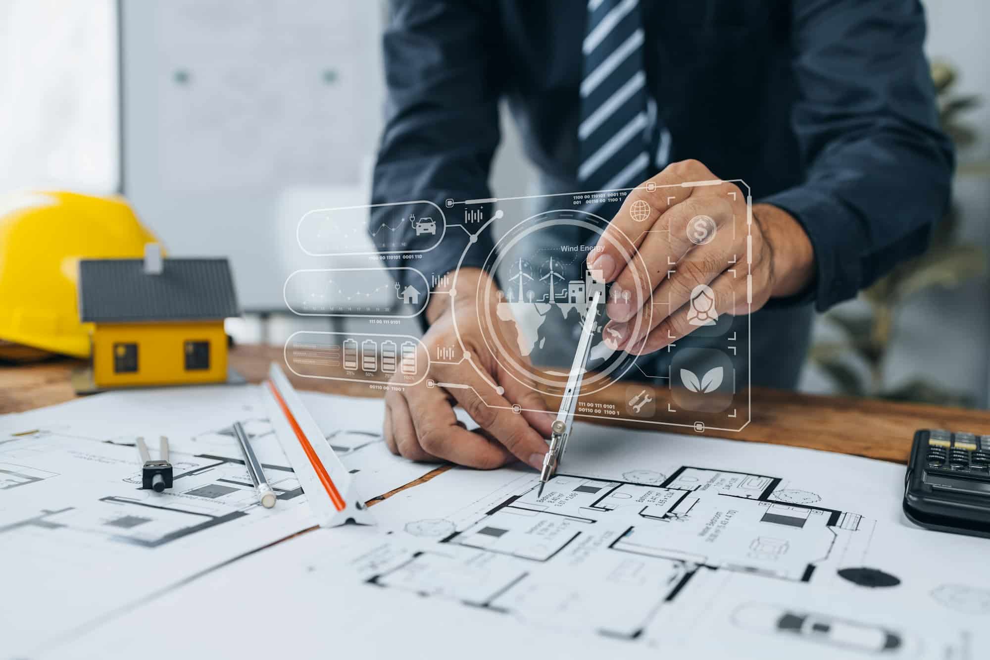 Architects sketch and edit real estate building plans, design buildings according to standards and p