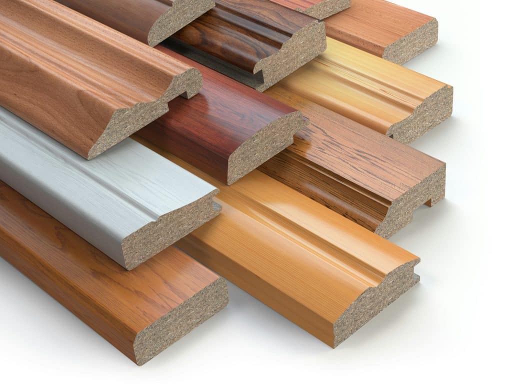 Samples of wooden furniture MDF profiles, Different medium densi