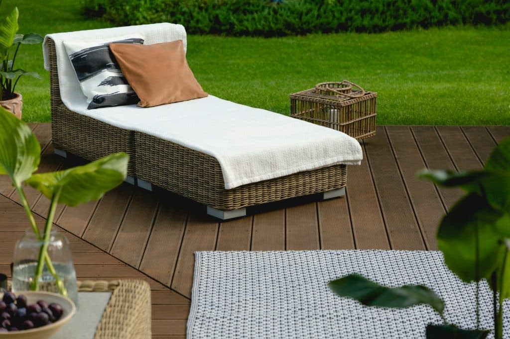 Wooden deck in the garden